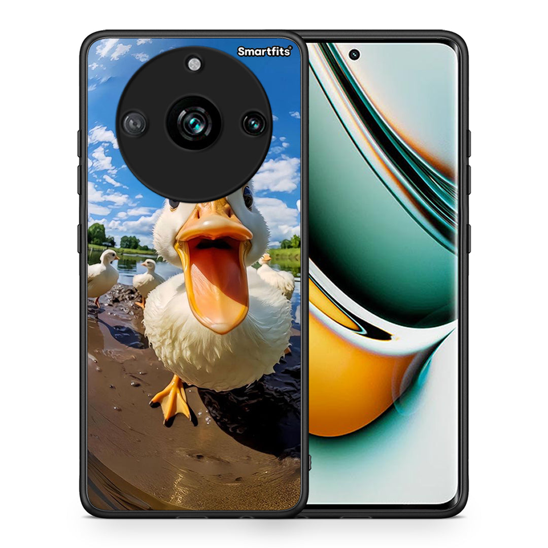 Θήκη Realme 11 Pro+ Duck Face από τη Smartfits με σχέδιο στο πίσω μέρος και μαύρο περίβλημα | Realme 11 Pro+ Duck Face case with colorful back and black bezels