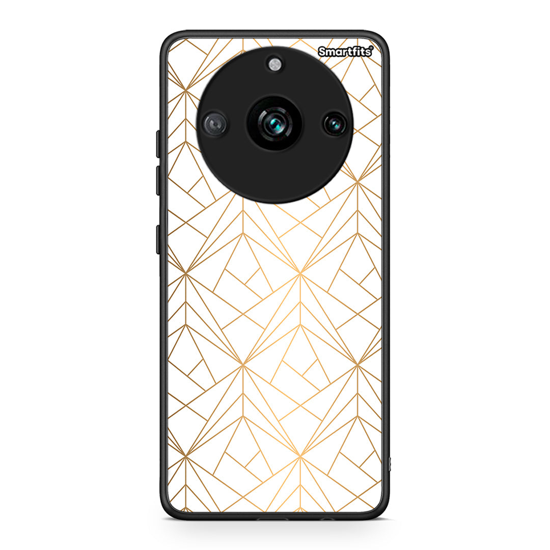 111 - Realme 11 Pro+ Luxury White Geometric case, cover, bumper