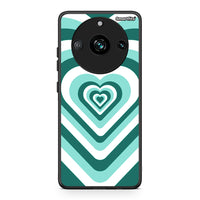 Thumbnail for Realme 11 Pro+ Green Hearts θήκη από τη Smartfits με σχέδιο στο πίσω μέρος και μαύρο περίβλημα | Smartphone case with colorful back and black bezels by Smartfits
