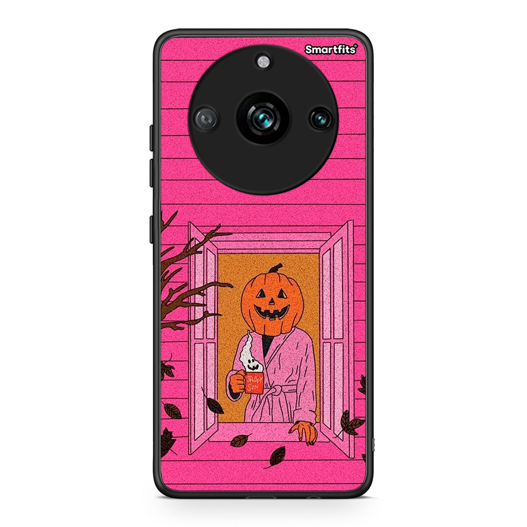 Realme 11 Pro Halloween Pumpkin Lady Θήκη από τη Smartfits με σχέδιο στο πίσω μέρος και μαύρο περίβλημα | Smartphone case with colorful back and black bezels by Smartfits