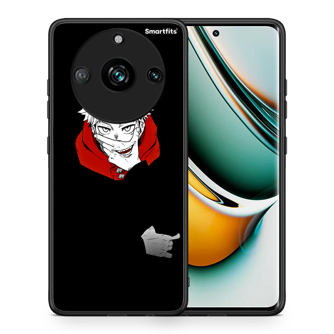 Θήκη Realme 11 Pro Itadori Anime από τη Smartfits με σχέδιο στο πίσω μέρος και μαύρο περίβλημα | Realme 11 Pro Itadori Anime case with colorful back and black bezels