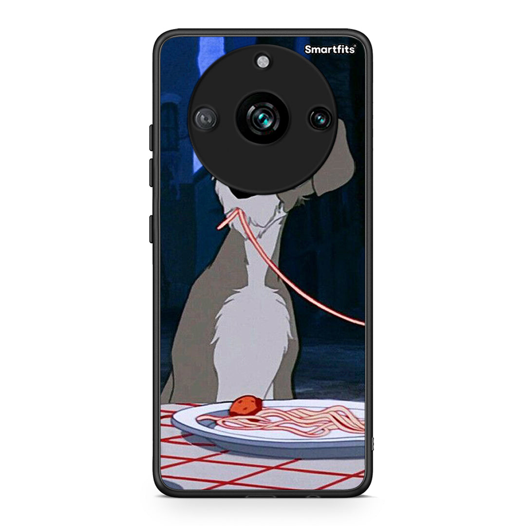 Realme 11 Pro Lady And Tramp 1 Θήκη Αγίου Βαλεντίνου από τη Smartfits με σχέδιο στο πίσω μέρος και μαύρο περίβλημα | Smartphone case with colorful back and black bezels by Smartfits
