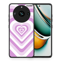 Thumbnail for Θήκη Realme 11 Pro Lilac Hearts από τη Smartfits με σχέδιο στο πίσω μέρος και μαύρο περίβλημα | Realme 11 Pro Lilac Hearts case with colorful back and black bezels