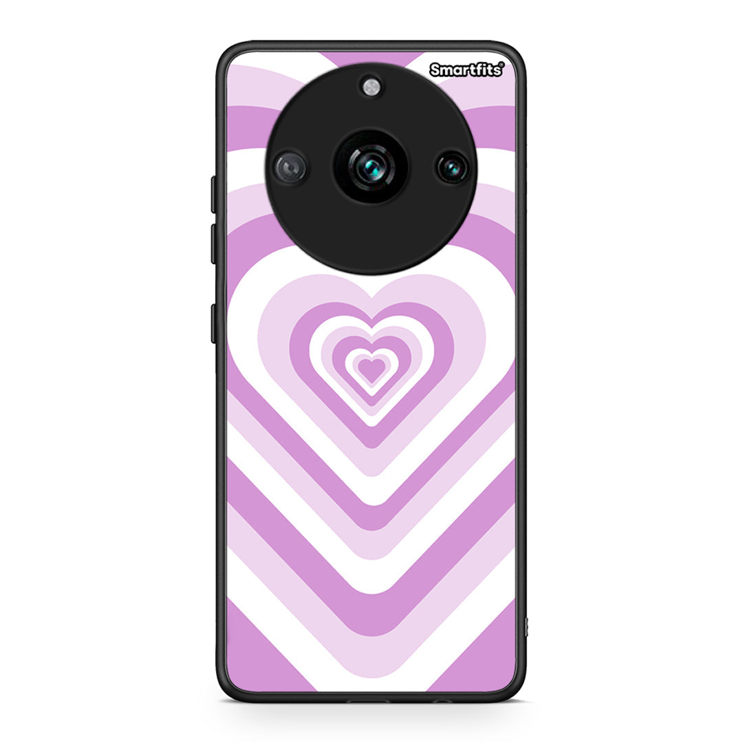 Realme 11 Pro Lilac Hearts θήκη από τη Smartfits με σχέδιο στο πίσω μέρος και μαύρο περίβλημα | Smartphone case with colorful back and black bezels by Smartfits