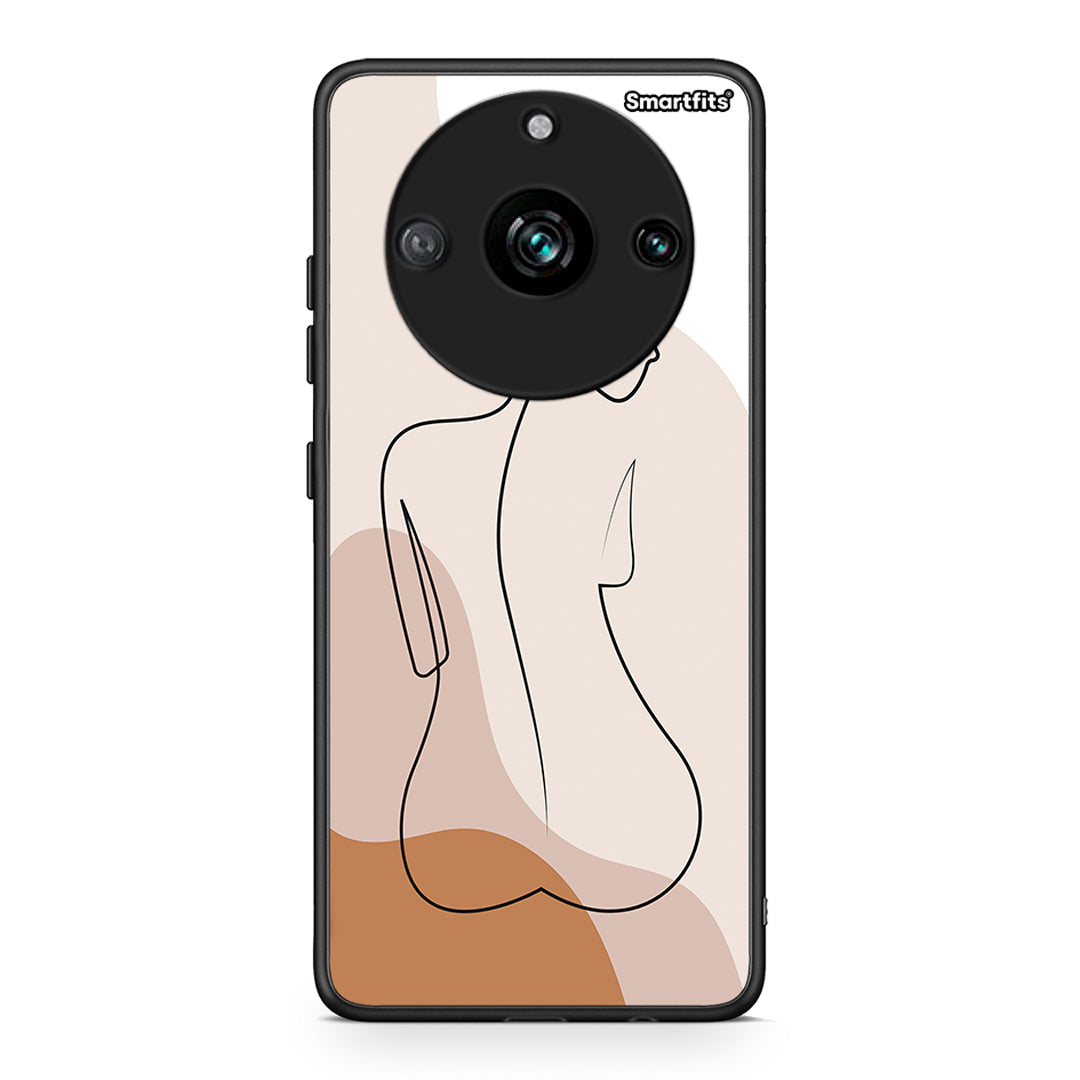 Realme 11 Pro+ LineArt Woman θήκη από τη Smartfits με σχέδιο στο πίσω μέρος και μαύρο περίβλημα | Smartphone case with colorful back and black bezels by Smartfits
