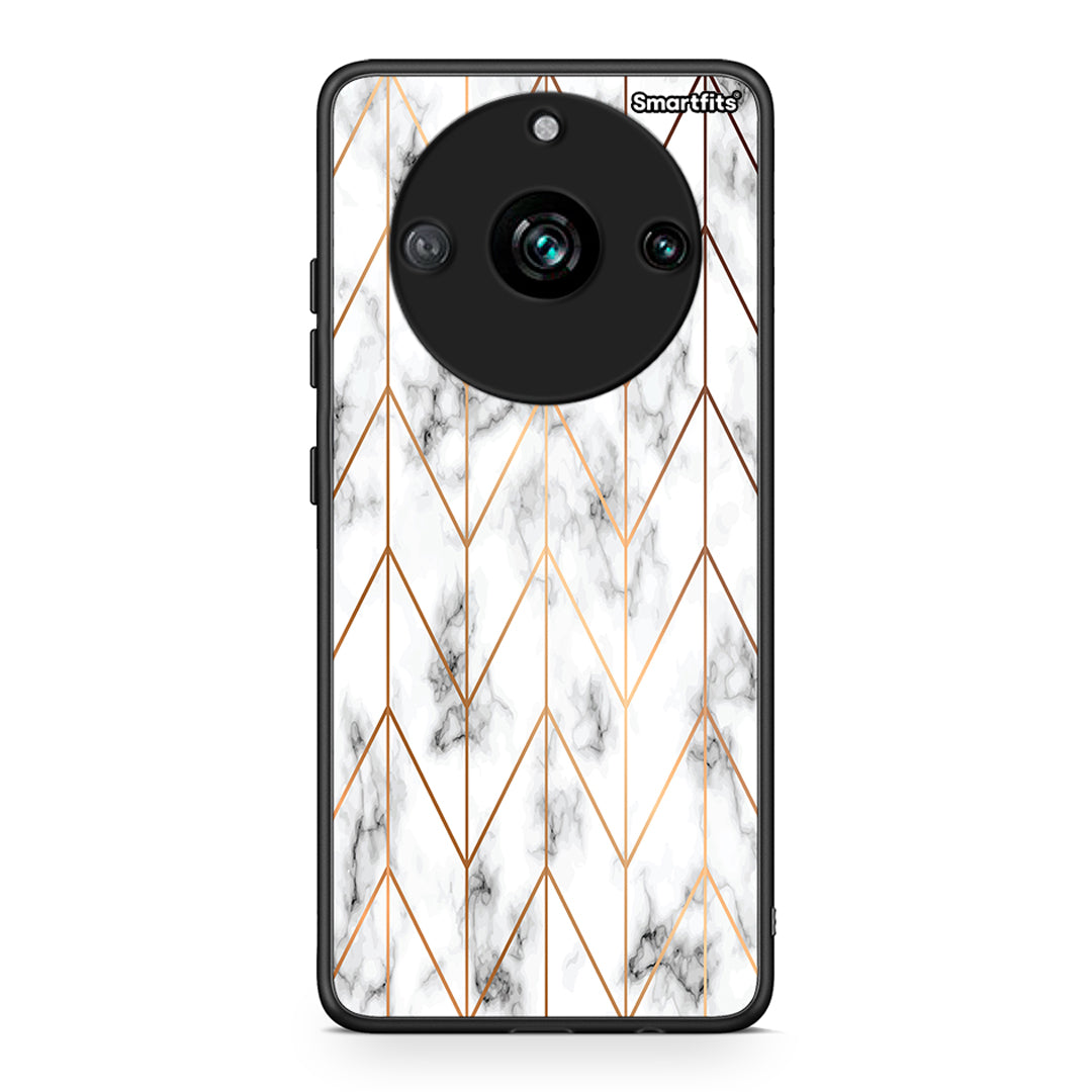 44 - Realme 11 Pro+ Gold Geometric Marble case, cover, bumper