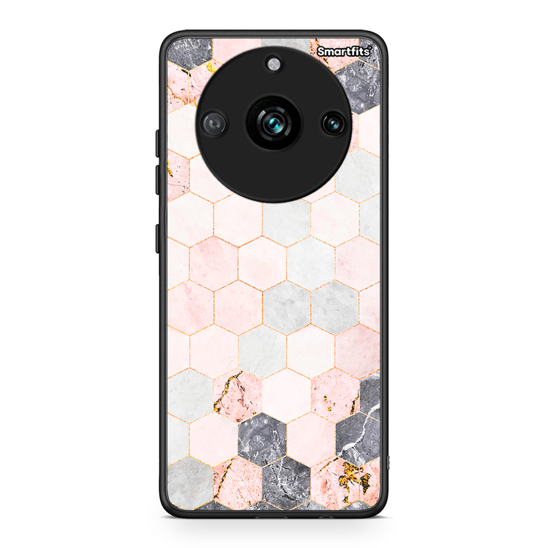 4 - Realme 11 Pro Hexagon Pink Marble case, cover, bumper