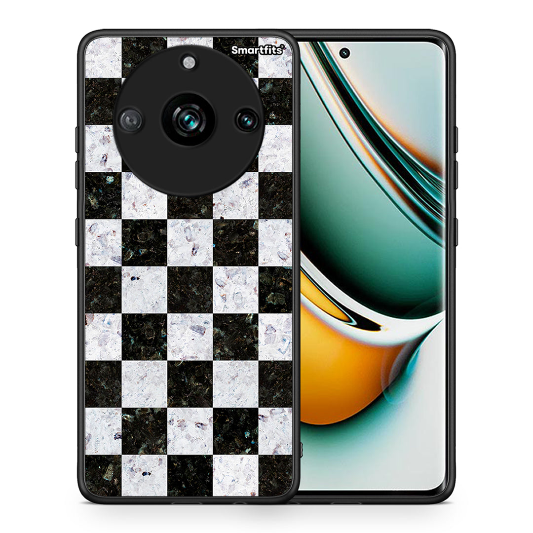 Θήκη Realme 11 Pro+ Square Geometric Marble από τη Smartfits με σχέδιο στο πίσω μέρος και μαύρο περίβλημα | Realme 11 Pro+ Square Geometric Marble case with colorful back and black bezels