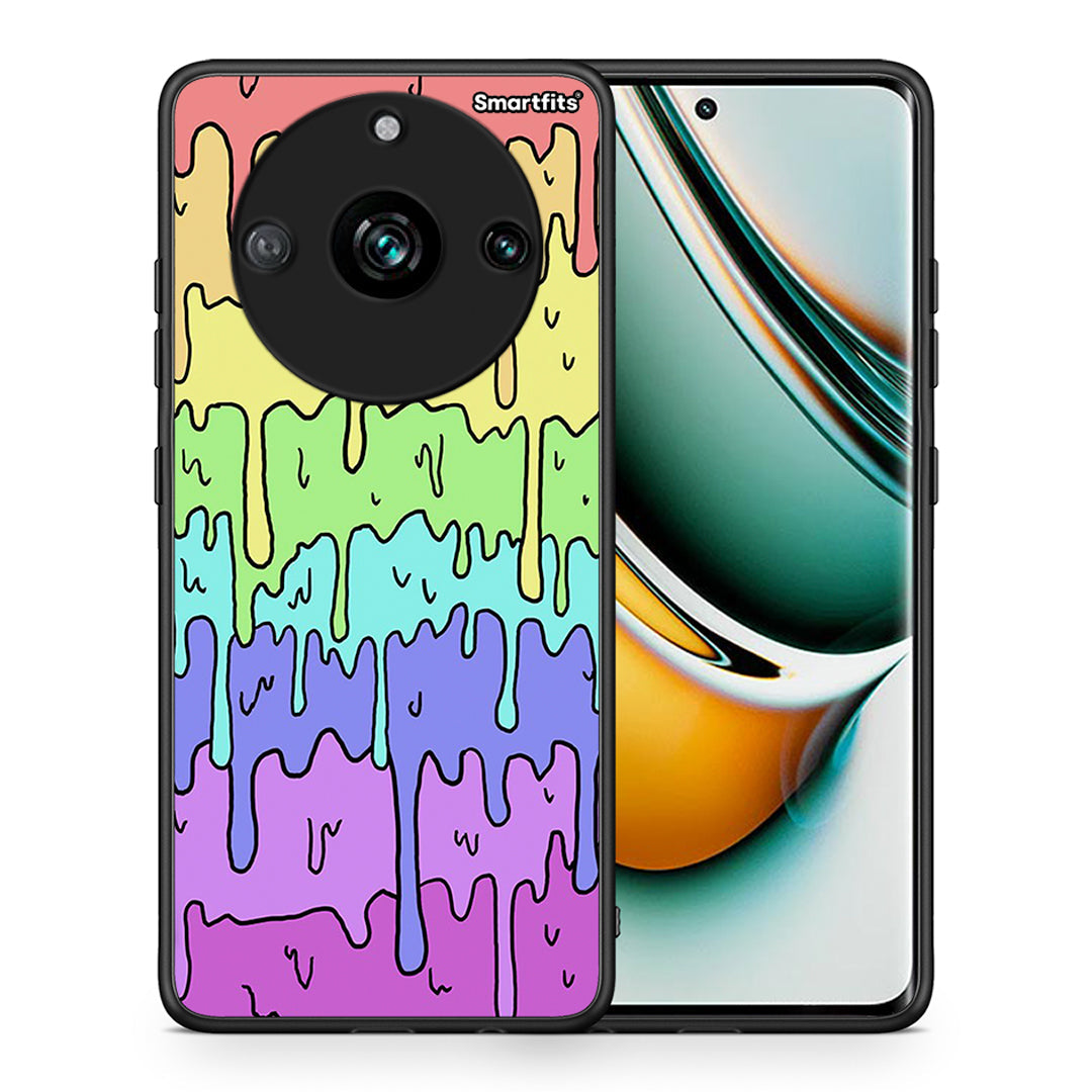 Θήκη Realme 11 Pro Melting Rainbow από τη Smartfits με σχέδιο στο πίσω μέρος και μαύρο περίβλημα | Realme 11 Pro Melting Rainbow case with colorful back and black bezels