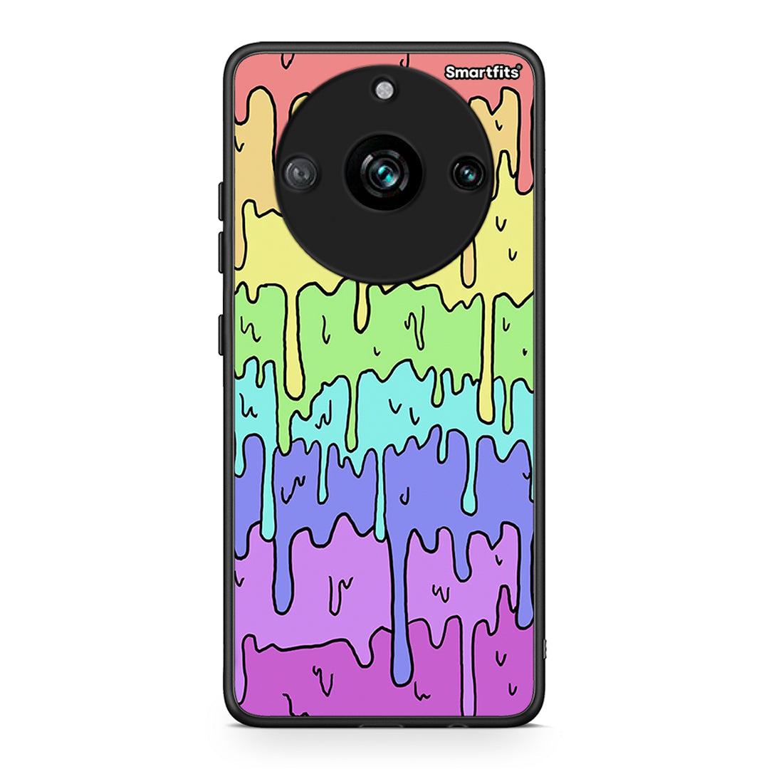 Realme 11 Pro+ Melting Rainbow θήκη από τη Smartfits με σχέδιο στο πίσω μέρος και μαύρο περίβλημα | Smartphone case with colorful back and black bezels by Smartfits