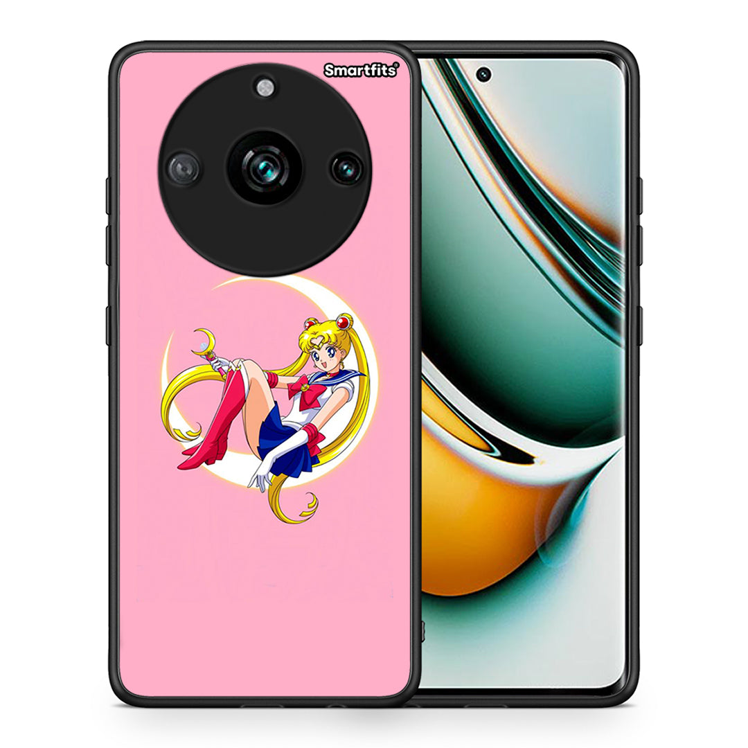 Θήκη Realme 11 Pro+ Moon Girl από τη Smartfits με σχέδιο στο πίσω μέρος και μαύρο περίβλημα | Realme 11 Pro+ Moon Girl case with colorful back and black bezels