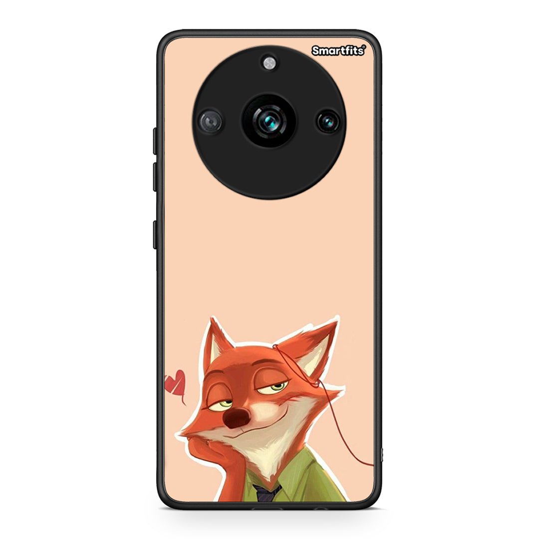 Realme 11 Pro+ Nick Wilde And Judy Hopps Love 1 θήκη από τη Smartfits με σχέδιο στο πίσω μέρος και μαύρο περίβλημα | Smartphone case with colorful back and black bezels by Smartfits