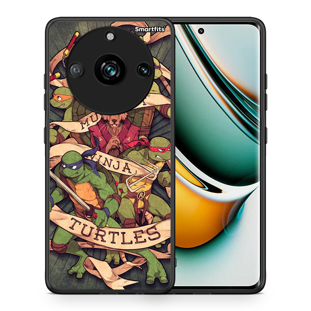 Θήκη Realme 11 Pro Ninja Turtles από τη Smartfits με σχέδιο στο πίσω μέρος και μαύρο περίβλημα | Realme 11 Pro Ninja Turtles case with colorful back and black bezels