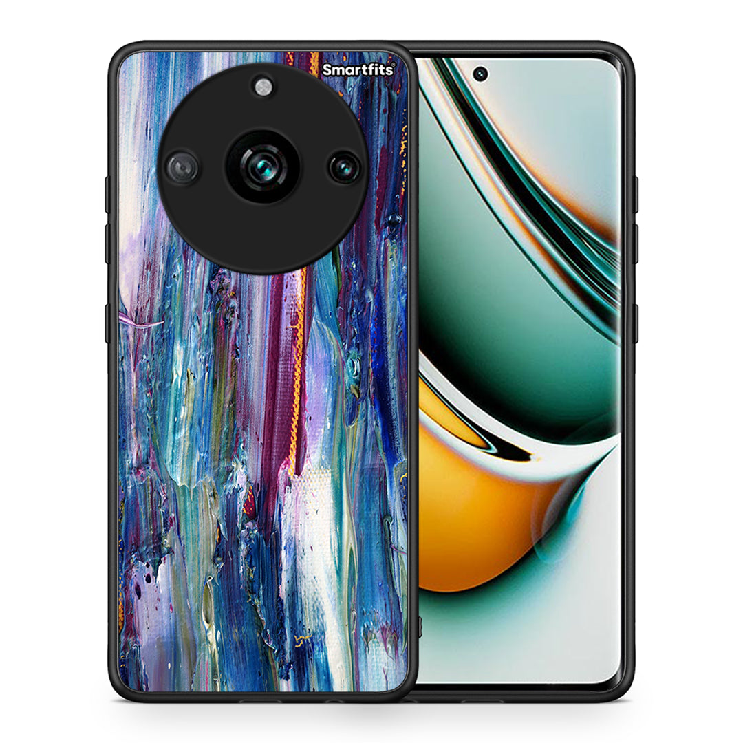 Θήκη Realme 11 Pro+ Winter Paint από τη Smartfits με σχέδιο στο πίσω μέρος και μαύρο περίβλημα | Realme 11 Pro+ Winter Paint case with colorful back and black bezels