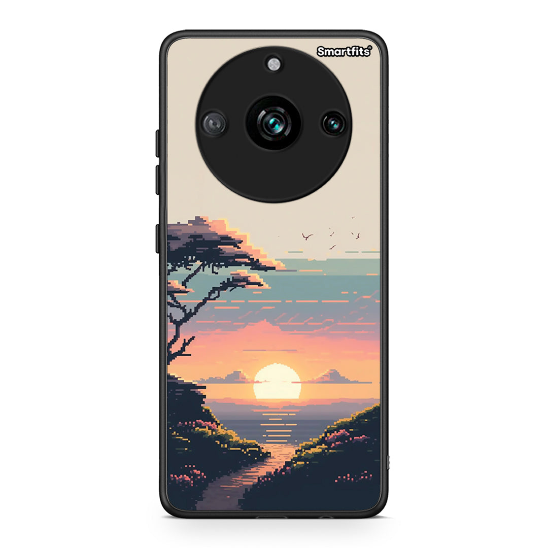 Realme 11 Pro+ Pixel Sunset Θήκη από τη Smartfits με σχέδιο στο πίσω μέρος και μαύρο περίβλημα | Smartphone case with colorful back and black bezels by Smartfits