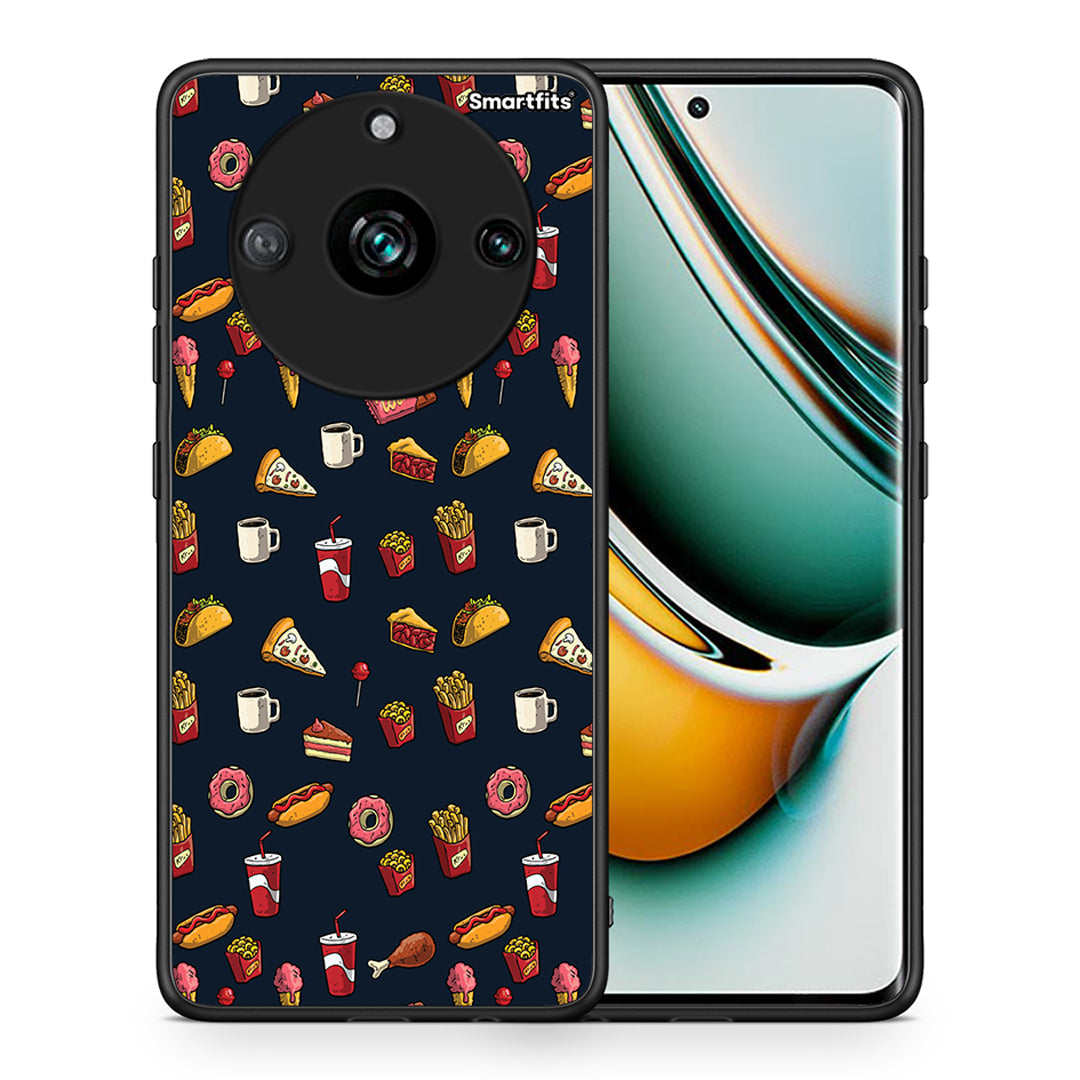 Θήκη Realme 11 Pro+ Hungry Random από τη Smartfits με σχέδιο στο πίσω μέρος και μαύρο περίβλημα | Realme 11 Pro+ Hungry Random case with colorful back and black bezels