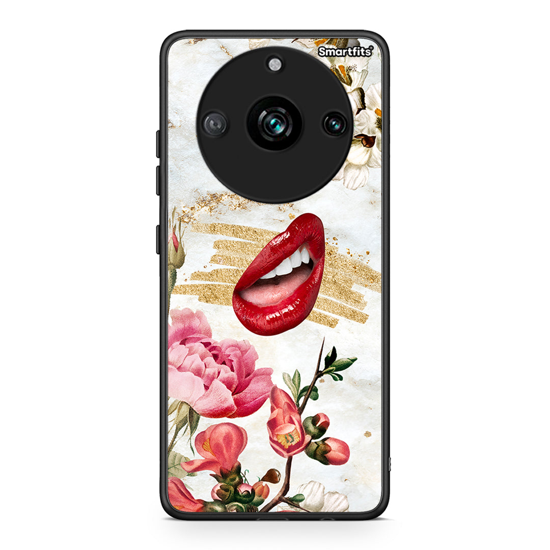 Realme 11 Pro Red Lips θήκη από τη Smartfits με σχέδιο στο πίσω μέρος και μαύρο περίβλημα | Smartphone case with colorful back and black bezels by Smartfits