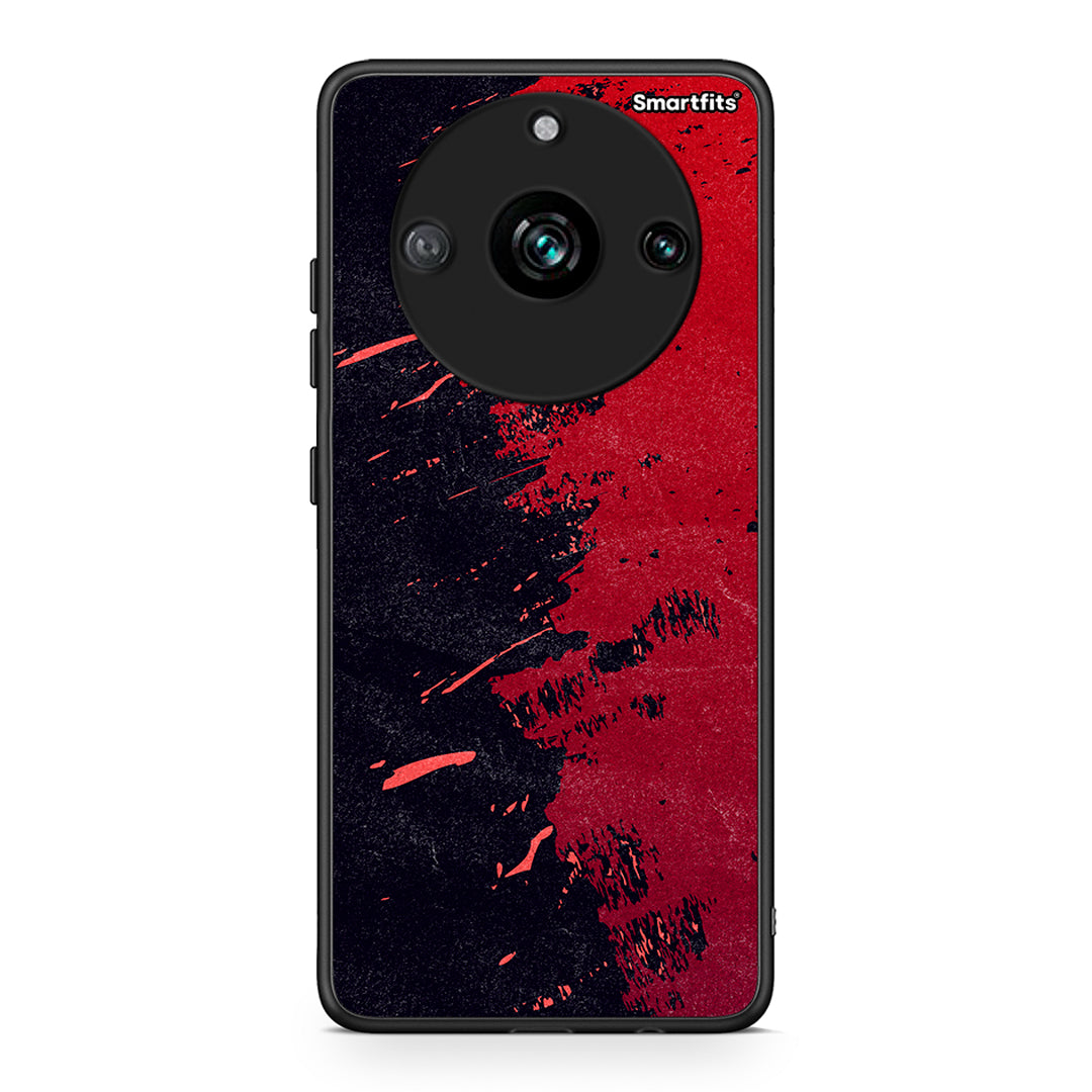 Realme 11 Pro Red Paint Θήκη Αγίου Βαλεντίνου από τη Smartfits με σχέδιο στο πίσω μέρος και μαύρο περίβλημα | Smartphone case with colorful back and black bezels by Smartfits