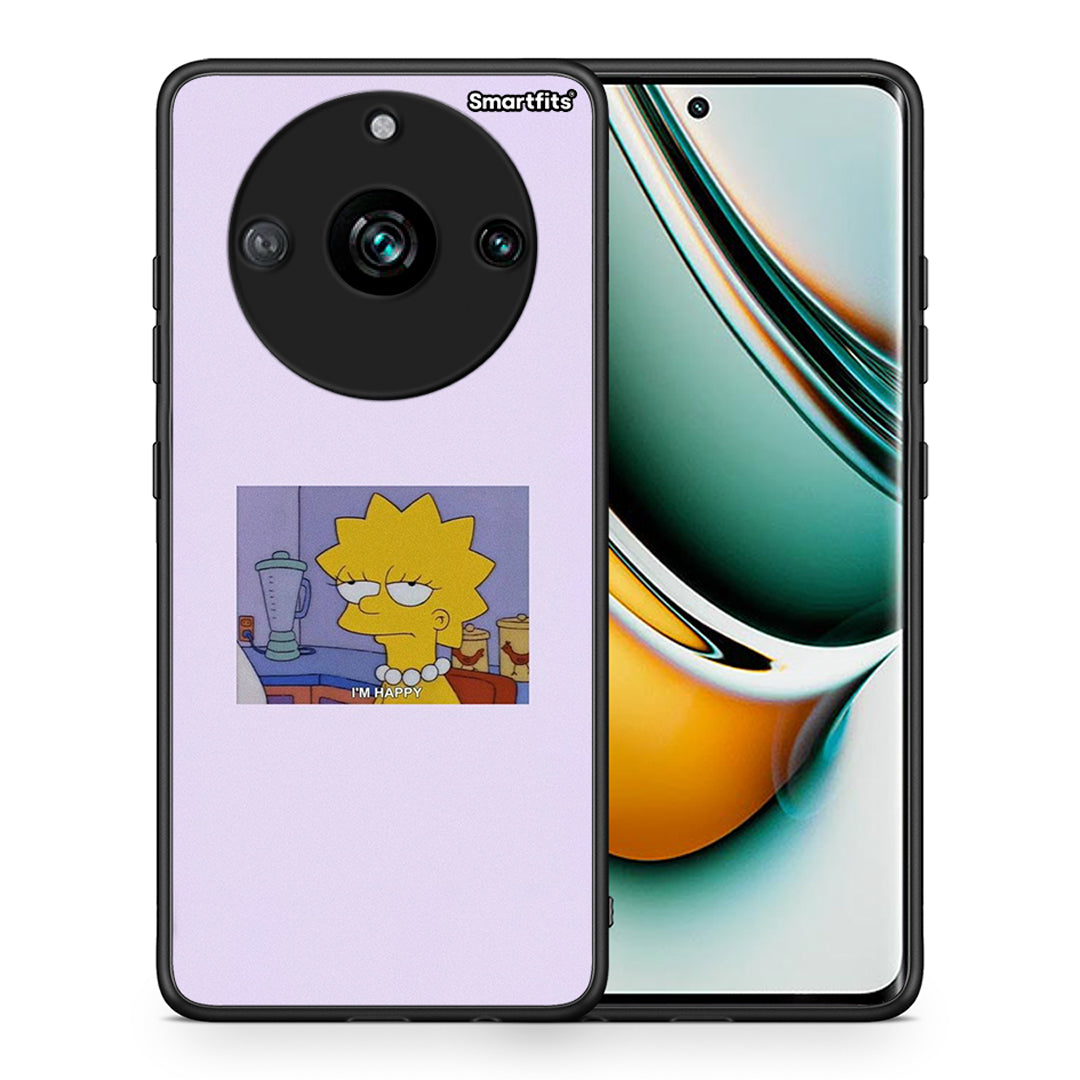 Θήκη Realme 11 Pro+ So Happy από τη Smartfits με σχέδιο στο πίσω μέρος και μαύρο περίβλημα | Realme 11 Pro+ So Happy case with colorful back and black bezels