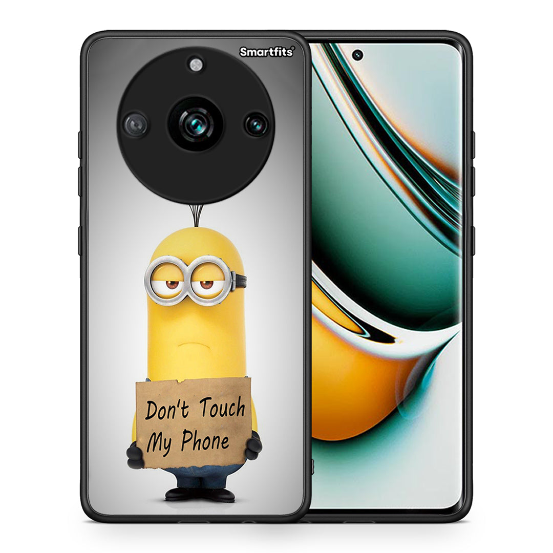 Θήκη Realme 11 Pro+ Minion Text από τη Smartfits με σχέδιο στο πίσω μέρος και μαύρο περίβλημα | Realme 11 Pro+ Minion Text case with colorful back and black bezels