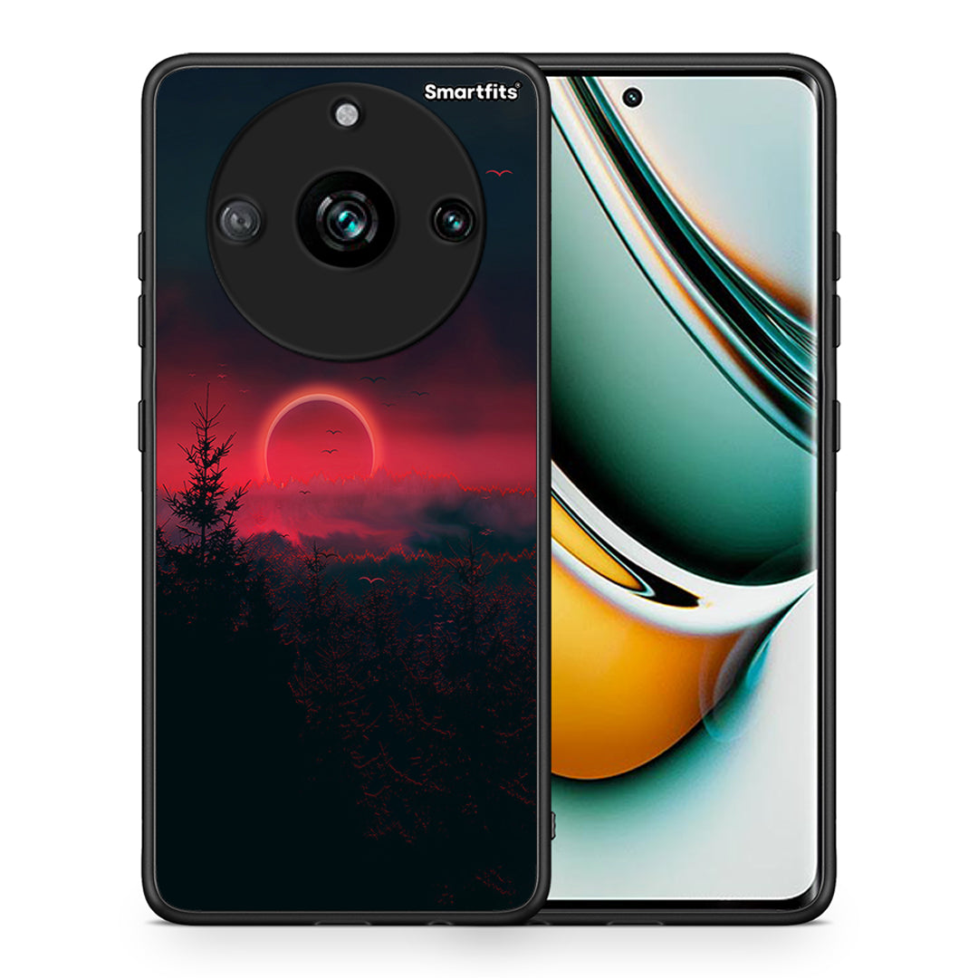 Θήκη Realme 11 Pro+ Sunset Tropic από τη Smartfits με σχέδιο στο πίσω μέρος και μαύρο περίβλημα | Realme 11 Pro+ Sunset Tropic case with colorful back and black bezels