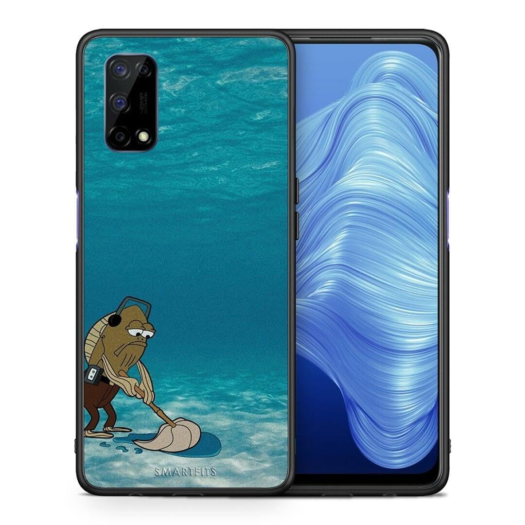 Θήκη Realme 7 5G Clean The Ocean από τη Smartfits με σχέδιο στο πίσω μέρος και μαύρο περίβλημα | Realme 7 5G Clean The Ocean case with colorful back and black bezels