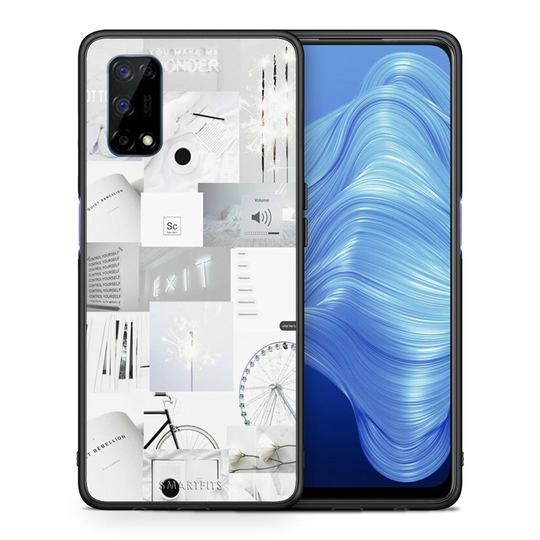 Θήκη Αγίου Βαλεντίνου Realme 7 5G Collage Make Me Wonder από τη Smartfits με σχέδιο στο πίσω μέρος και μαύρο περίβλημα | Realme 7 5G Collage Make Me Wonder case with colorful back and black bezels