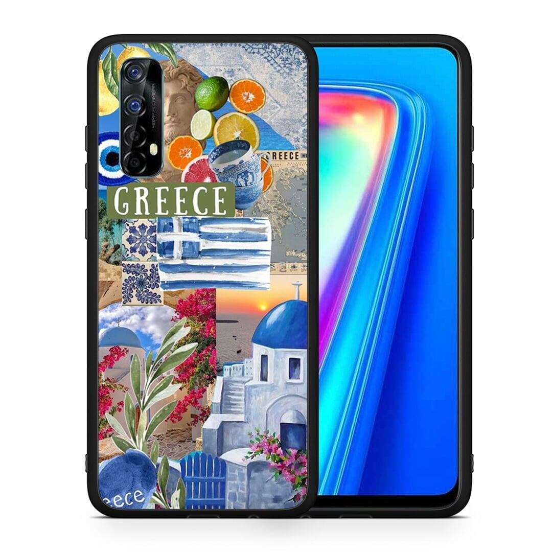 Θήκη Realme 7 All Greek από τη Smartfits με σχέδιο στο πίσω μέρος και μαύρο περίβλημα | Realme 7 All Greek case with colorful back and black bezels