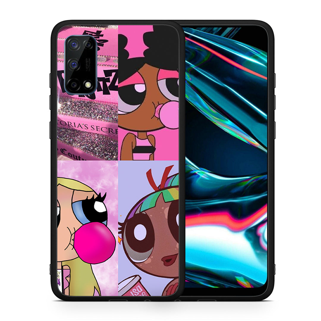 Θήκη Αγίου Βαλεντίνου Realme 7 Pro Bubble Girls από τη Smartfits με σχέδιο στο πίσω μέρος και μαύρο περίβλημα | Realme 7 Pro Bubble Girls case with colorful back and black bezels