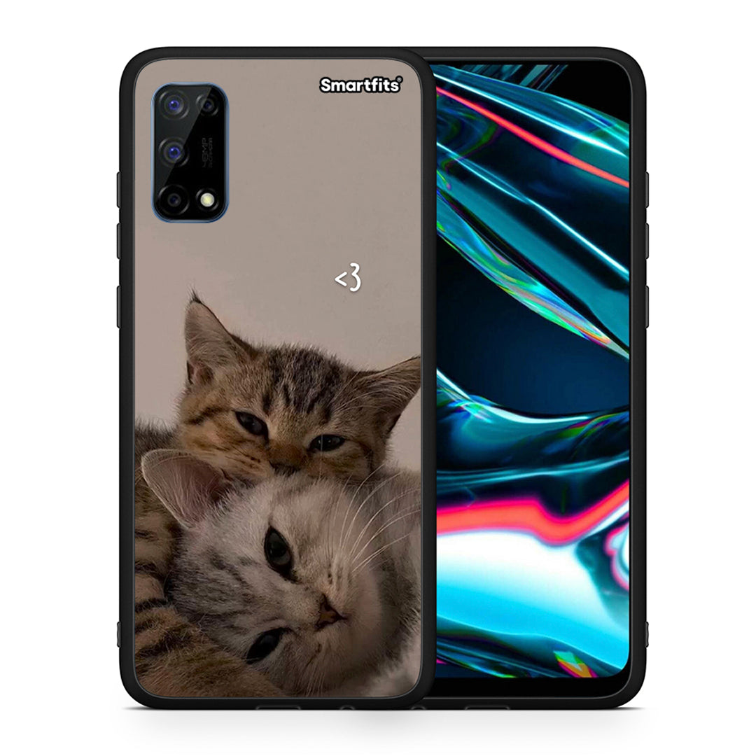 Θήκη Realme 7 Pro Cats In Love από τη Smartfits με σχέδιο στο πίσω μέρος και μαύρο περίβλημα | Realme 7 Pro Cats In Love case with colorful back and black bezels