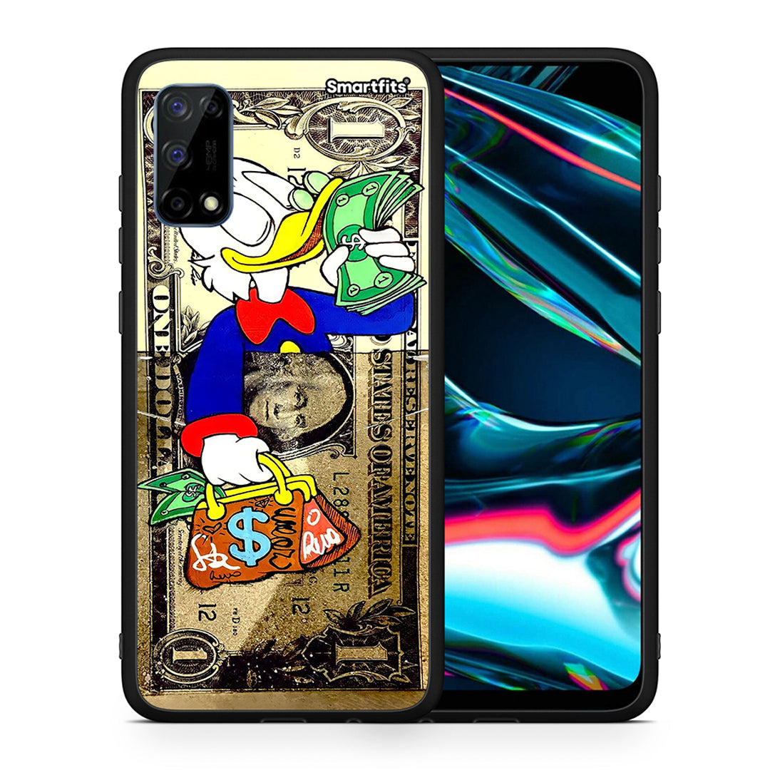 Θήκη Realme 7 Pro Duck Money από τη Smartfits με σχέδιο στο πίσω μέρος και μαύρο περίβλημα | Realme 7 Pro Duck Money case with colorful back and black bezels