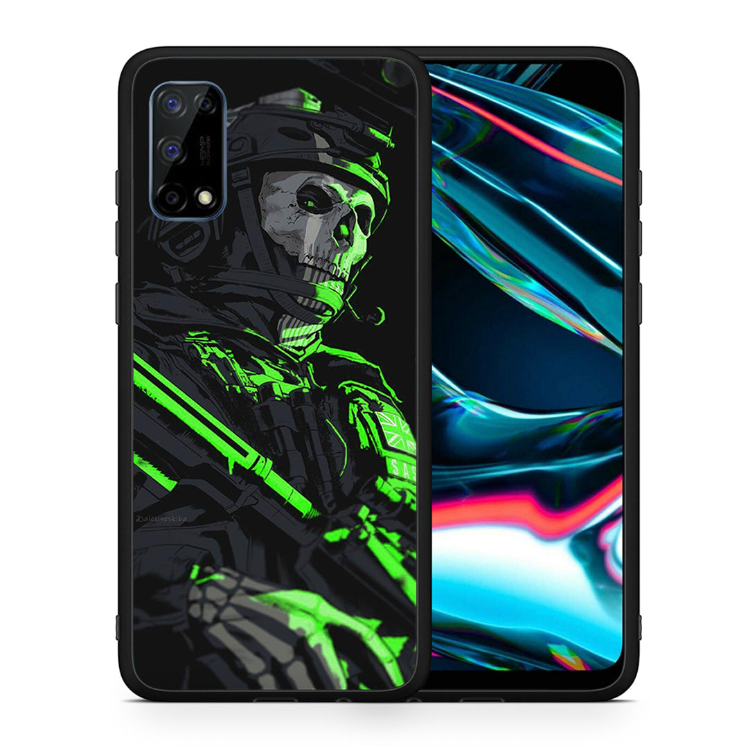 Θήκη Αγίου Βαλεντίνου Realme 7 Pro Green Soldier από τη Smartfits με σχέδιο στο πίσω μέρος και μαύρο περίβλημα | Realme 7 Pro Green Soldier case with colorful back and black bezels