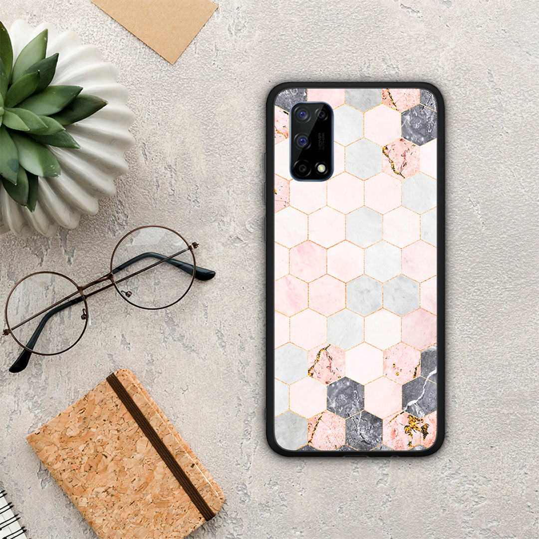 Marble Hexagon Pink - Realme 7 Pro case