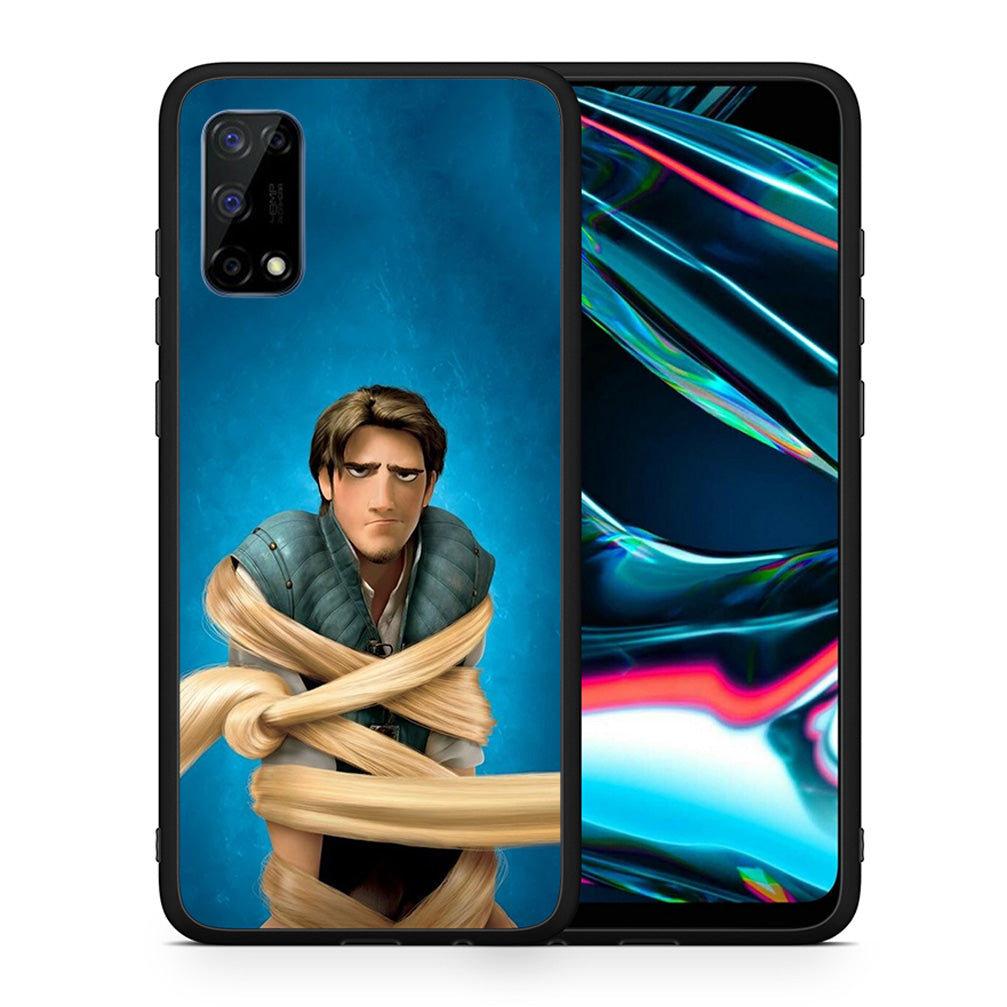 Θήκη Αγίου Βαλεντίνου Realme 7 Pro Tangled 1 από τη Smartfits με σχέδιο στο πίσω μέρος και μαύρο περίβλημα | Realme 7 Pro Tangled 1 case with colorful back and black bezels