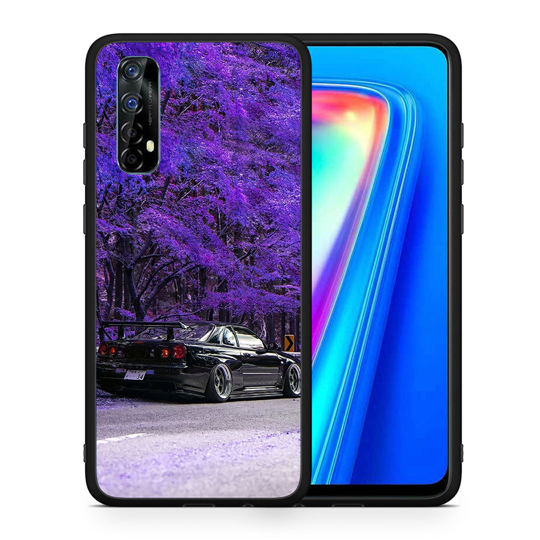 Θήκη Αγίου Βαλεντίνου Realme 7 Super Car από τη Smartfits με σχέδιο στο πίσω μέρος και μαύρο περίβλημα | Realme 7 Super Car case with colorful back and black bezels