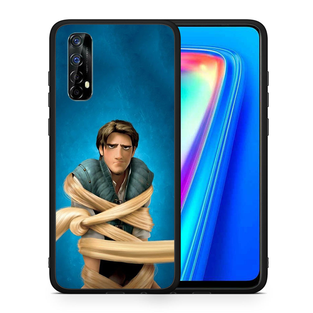 Θήκη Αγίου Βαλεντίνου Realme 7 Tangled 1 από τη Smartfits με σχέδιο στο πίσω μέρος και μαύρο περίβλημα | Realme 7 Tangled 1 case with colorful back and black bezels