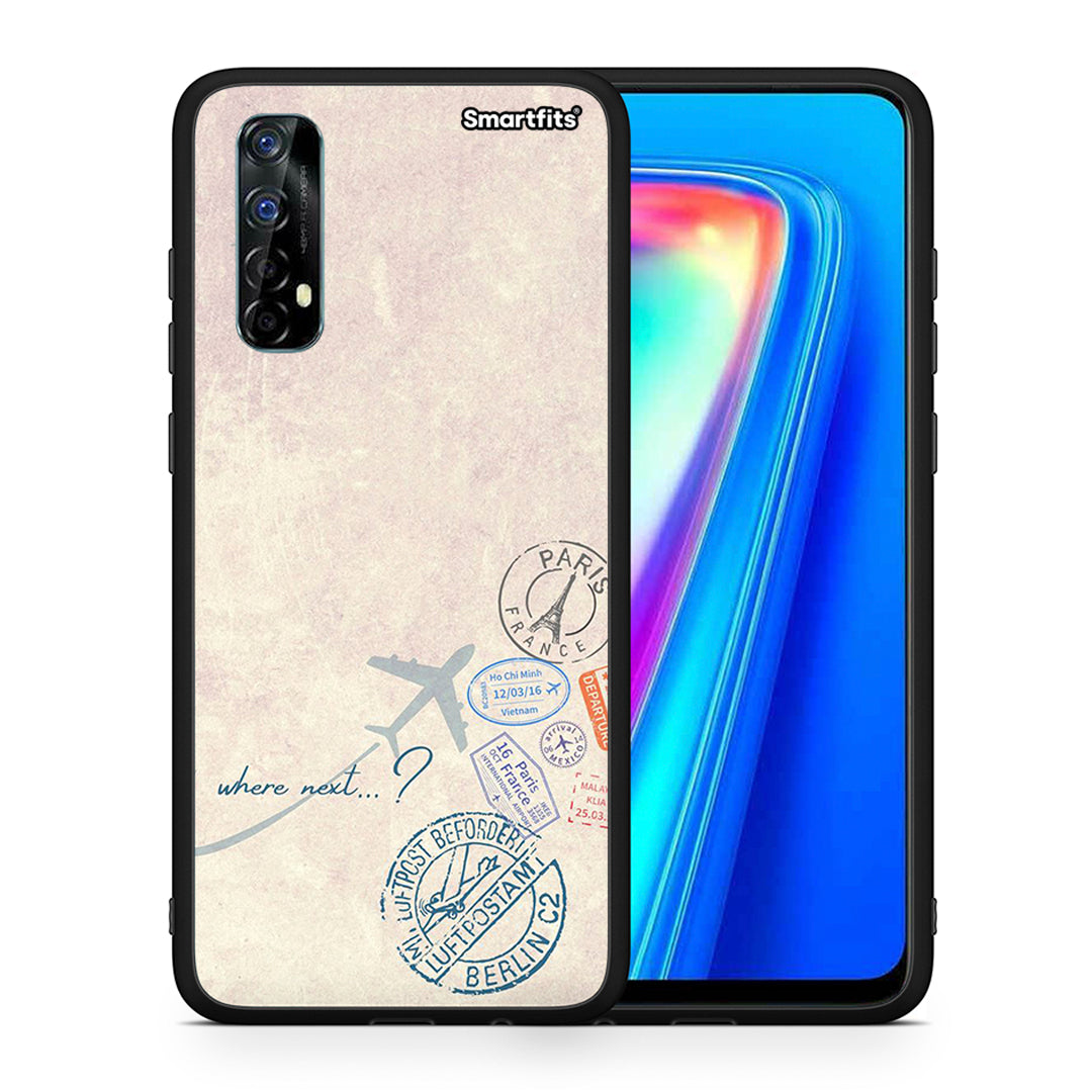 Θήκη Realme 7 Where Next από τη Smartfits με σχέδιο στο πίσω μέρος και μαύρο περίβλημα | Realme 7 Where Next case with colorful back and black bezels