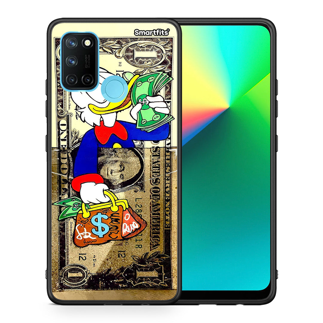 Θήκη Realme 7i / C25 Duck Money από τη Smartfits με σχέδιο στο πίσω μέρος και μαύρο περίβλημα | Realme 7i / C25 Duck Money case with colorful back and black bezels