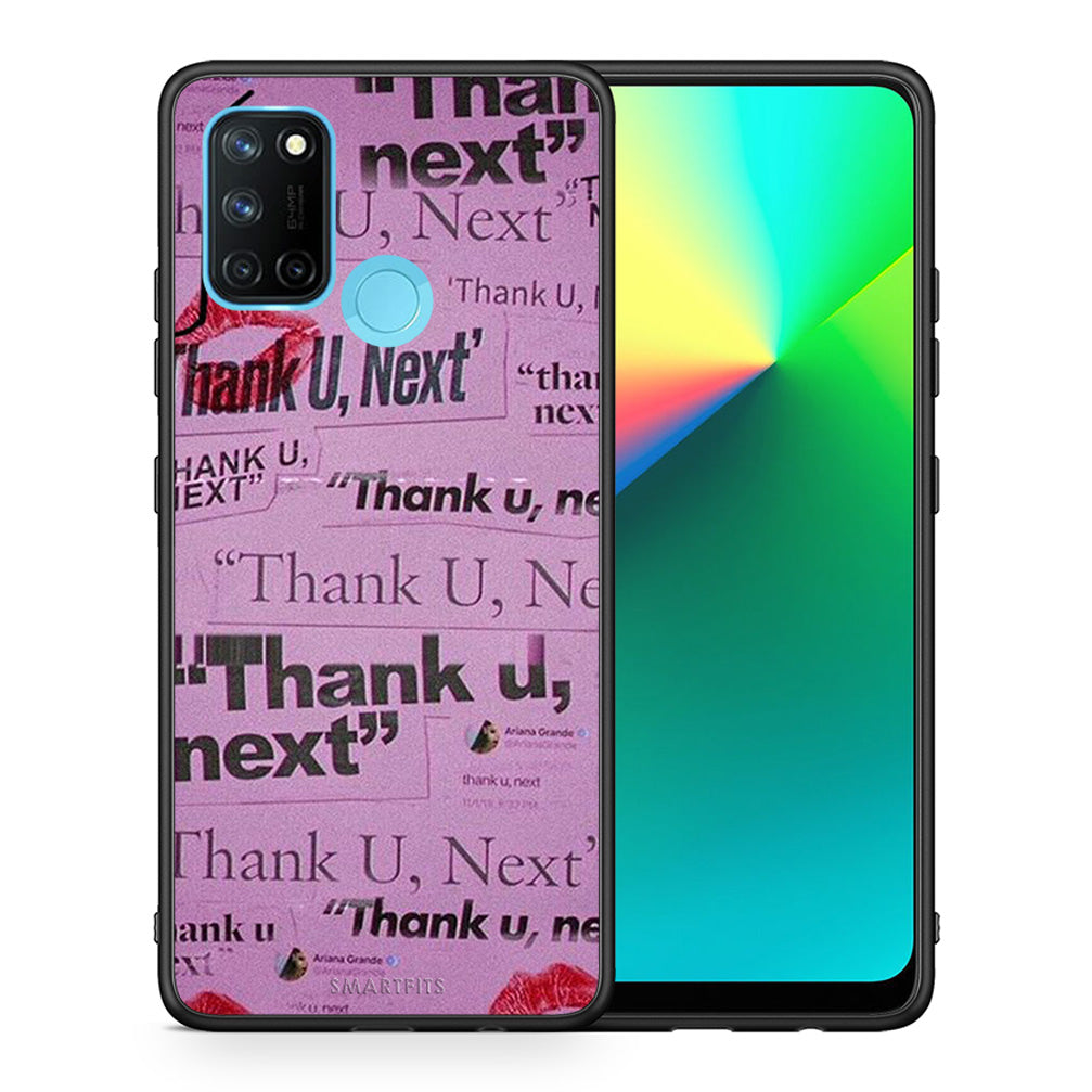 Θήκη Αγίου Βαλεντίνου Realme 7i / C25 Thank You Next από τη Smartfits με σχέδιο στο πίσω μέρος και μαύρο περίβλημα | Realme 7i / C25 Thank You Next case with colorful back and black bezels