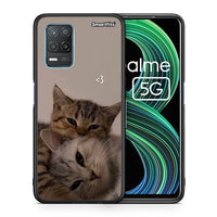 Thumbnail for Θήκη Realme 8 5G Cats In Love από τη Smartfits με σχέδιο στο πίσω μέρος και μαύρο περίβλημα | Realme 8 5G Cats In Love case with colorful back and black bezels