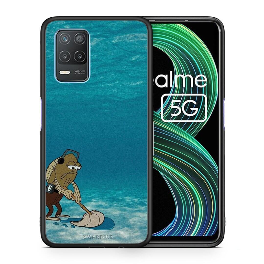 Θήκη Realme 8 5G Clean The Ocean από τη Smartfits με σχέδιο στο πίσω μέρος και μαύρο περίβλημα | Realme 8 5G Clean The Ocean case with colorful back and black bezels