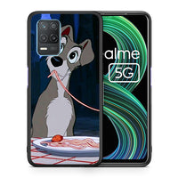 Thumbnail for Θήκη Αγίου Βαλεντίνου Realme 8 5G Lady And Tramp 1 από τη Smartfits με σχέδιο στο πίσω μέρος και μαύρο περίβλημα | Realme 8 5G Lady And Tramp 1 case with colorful back and black bezels