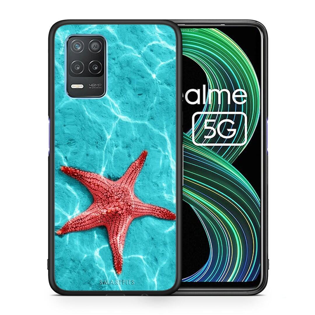 Θήκη Realme 8 5G Red Starfish από τη Smartfits με σχέδιο στο πίσω μέρος και μαύρο περίβλημα | Realme 8 5G Red Starfish case with colorful back and black bezels