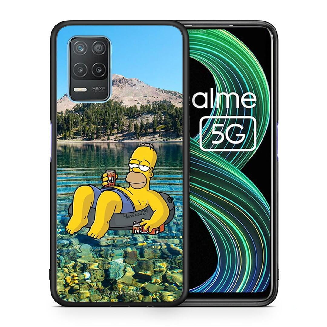Θήκη Realme 8 5G Summer Happiness από τη Smartfits με σχέδιο στο πίσω μέρος και μαύρο περίβλημα | Realme 8 5G Summer Happiness case with colorful back and black bezels