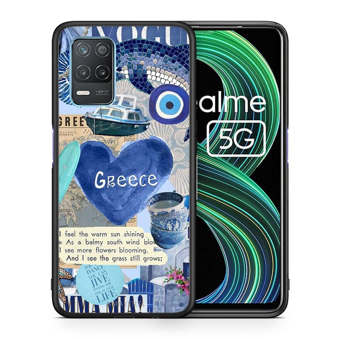 Θήκη Realme 8 5G Summer In Greece από τη Smartfits με σχέδιο στο πίσω μέρος και μαύρο περίβλημα | Realme 8 5G Summer In Greece case with colorful back and black bezels