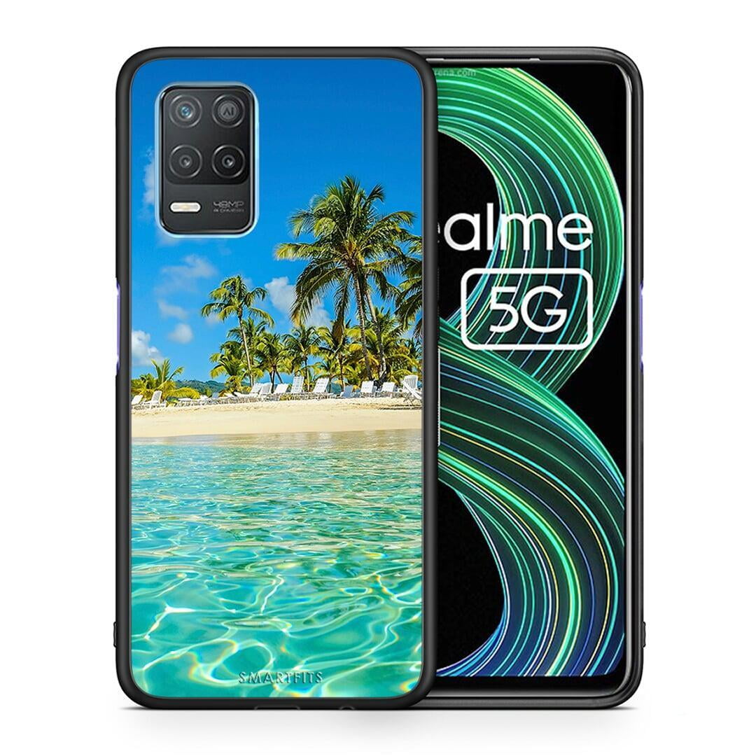 Θήκη Realme 8 5G Tropical Vibes από τη Smartfits με σχέδιο στο πίσω μέρος και μαύρο περίβλημα | Realme 8 5G Tropical Vibes case with colorful back and black bezels