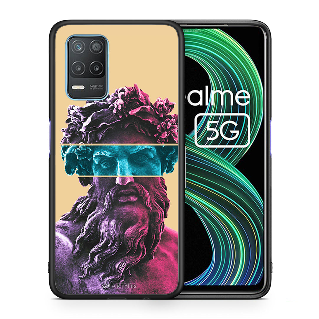 Θήκη Αγίου Βαλεντίνου Realme 8 5G Zeus Art από τη Smartfits με σχέδιο στο πίσω μέρος και μαύρο περίβλημα | Realme 8 5G Zeus Art case with colorful back and black bezels