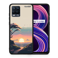 Thumbnail for Θήκη Realme 8 / 8 Pro Pixel Sunset από τη Smartfits με σχέδιο στο πίσω μέρος και μαύρο περίβλημα | Realme 8 / 8 Pro Pixel Sunset case with colorful back and black bezels