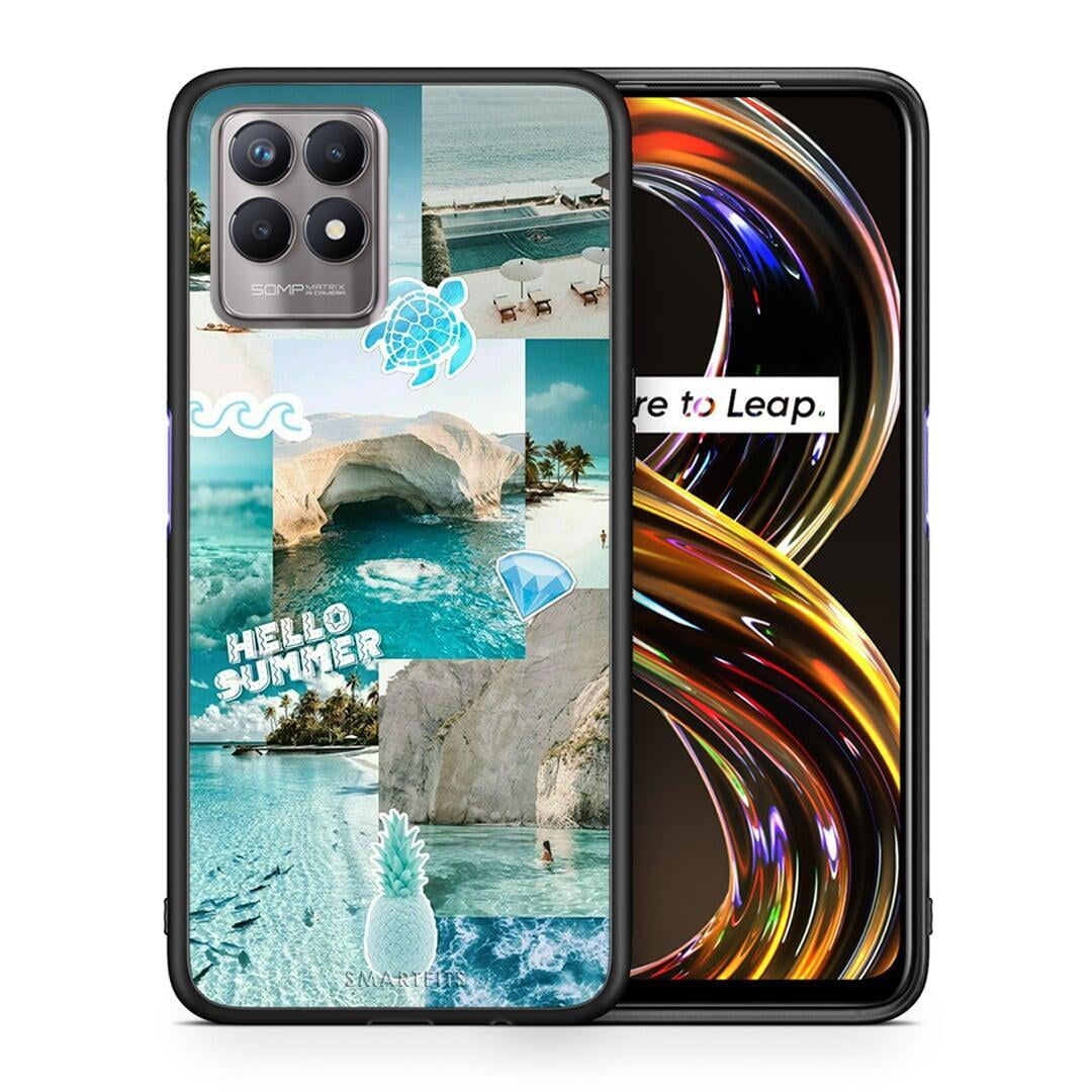 Θήκη Realme 8i Aesthetic Summer από τη Smartfits με σχέδιο στο πίσω μέρος και μαύρο περίβλημα | Realme 8i Aesthetic Summer case with colorful back and black bezels