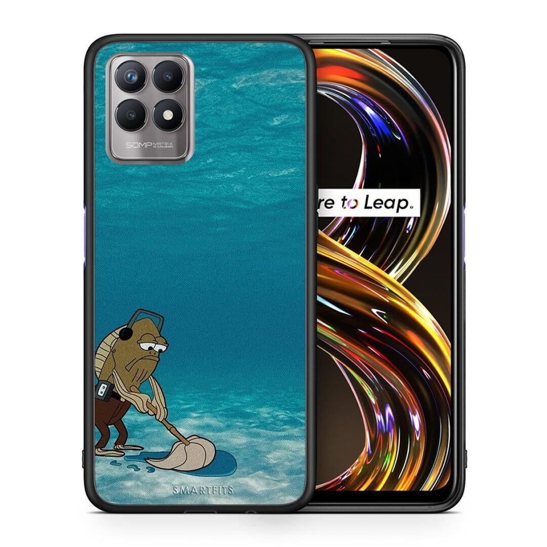 Θήκη Realme 8i Clean The Ocean από τη Smartfits με σχέδιο στο πίσω μέρος και μαύρο περίβλημα | Realme 8i Clean The Ocean case with colorful back and black bezels